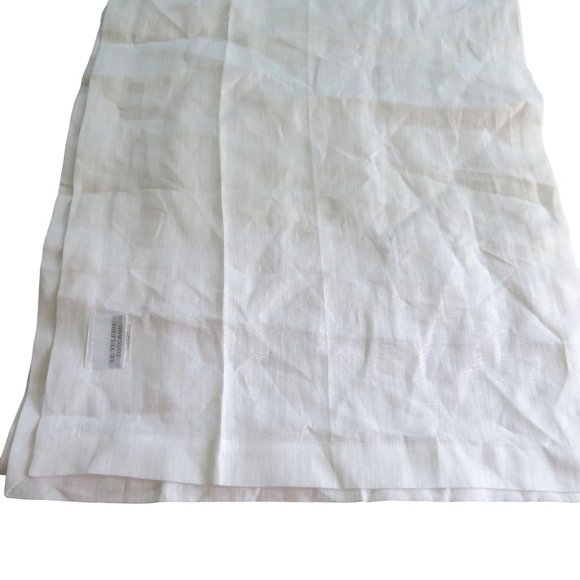 Le Telerie Toscane Italy White Linen Table Runner 17 x 108 New Open Package - Picture 8 of 10